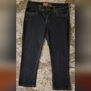 YesYes Distressed Jeans Slim Crop Denim